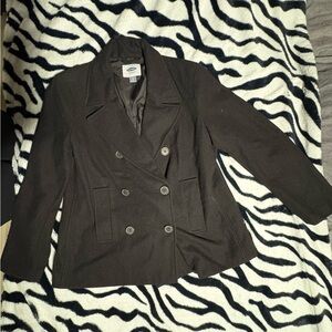 Old Navy Women's Black Double-Breasted Pea Coat